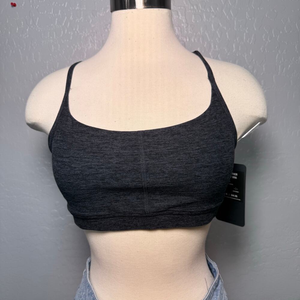 Fabletics Cozy Heather Strappy Sports Bra Black Medium Activewear Yoga Workout